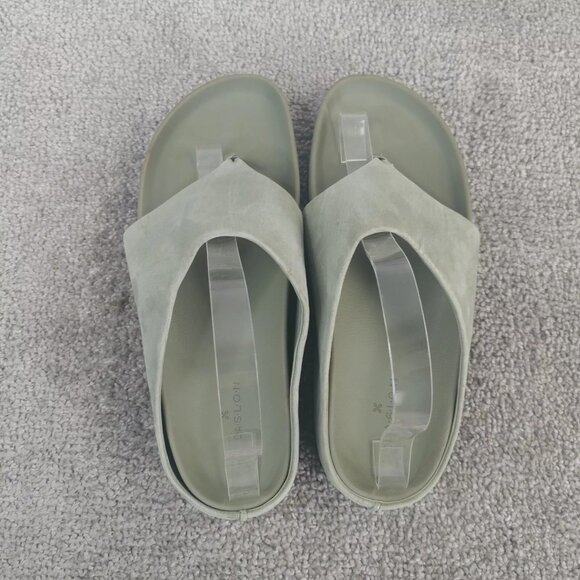 Caslon Sandals Womens Size 7.5 Shoes Thong Sandal Sage Green Slip On Leather - Picture 8 of 12